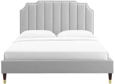 Colette Full Performance Velvet Platform Bed