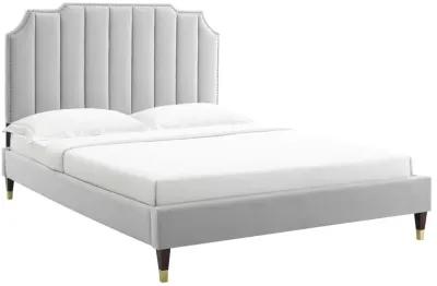 Colette Full Performance Velvet Platform Bed