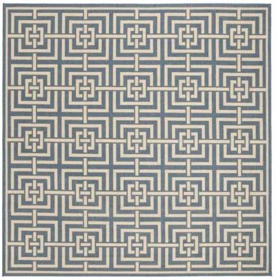 LINDEN 128 Collection LND128M-6SQ Blue / Creme 6'-7" X 6'-7" Square