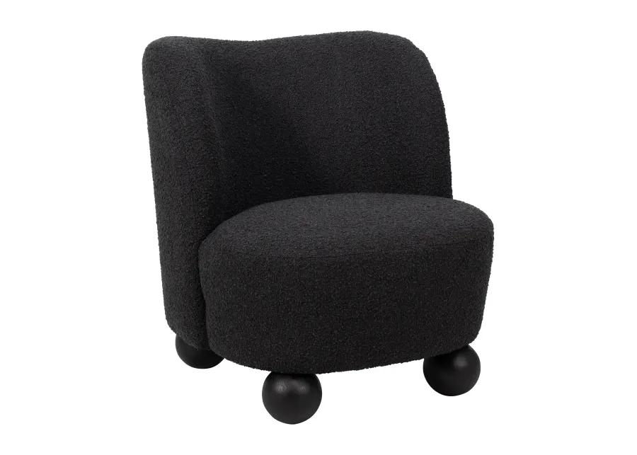 Ball-foot Accent Chair, Black