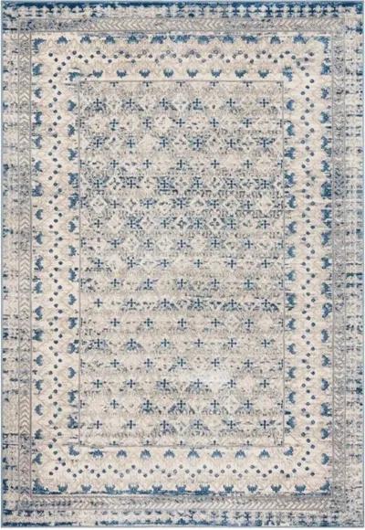 Brentwood 899 Light Grey / Blue 11' X 15' Oversized Rectangle Powerloomed Rug