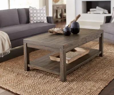 Craster Reclaimed Wood Rectangular Coffee Table in Smoky Taupe