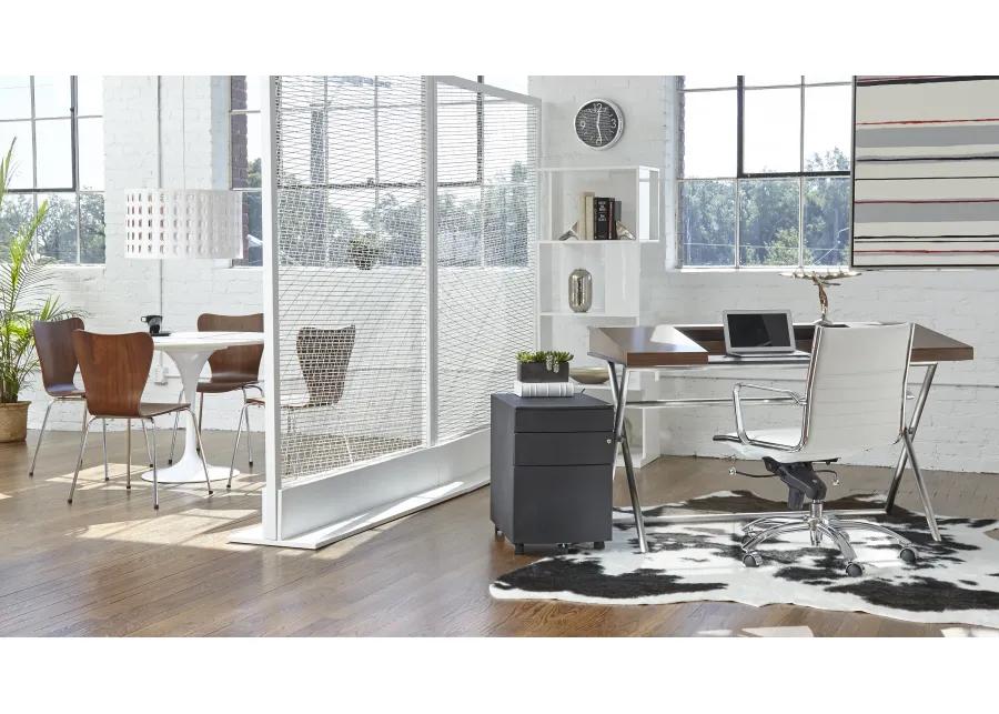 Dirk Low Back Office Chair in White with Chromed Steel Base