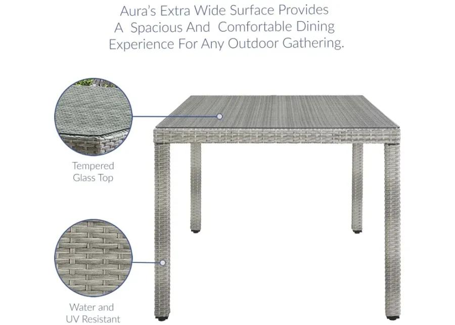 Aura 68" Outdoor Patio Wicker Rattan Dining Table