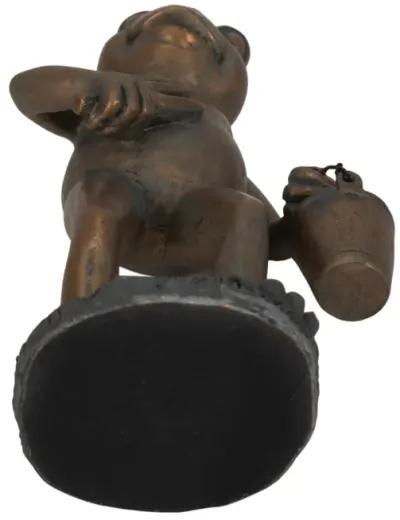 11" Gardening Frog, Bronze