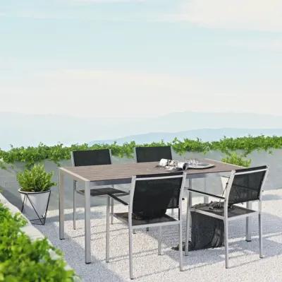 Shore 5 Piece Outdoor Patio Aluminum Dining Set