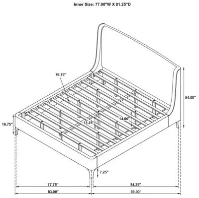 Abbeyside Upholstered Curved Headboard Platform Bed