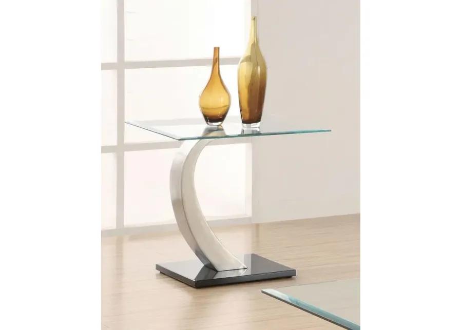 Pruitt Glass Top End Table Clear and Satin