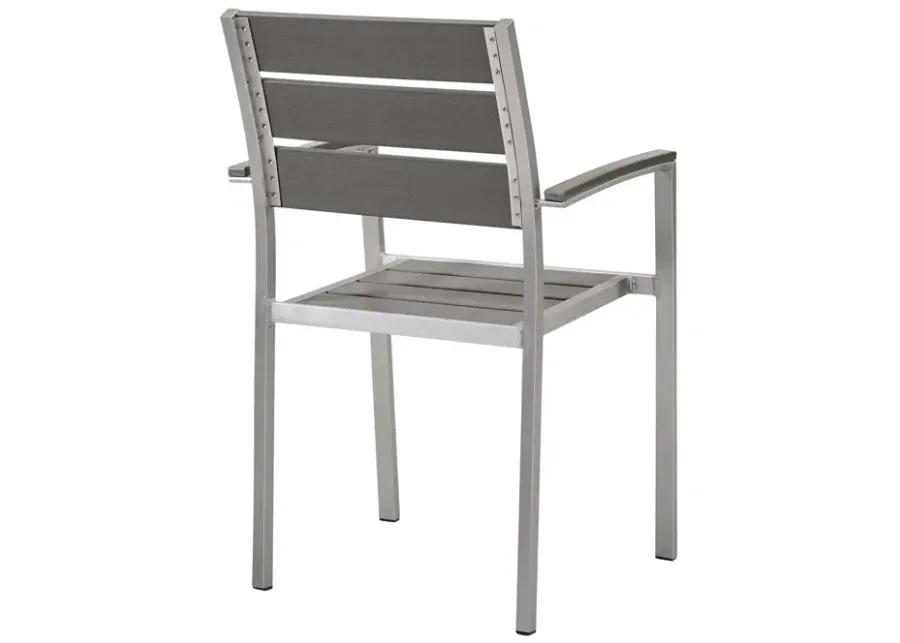 Shore Outdoor Patio Aluminum Dining Armchair