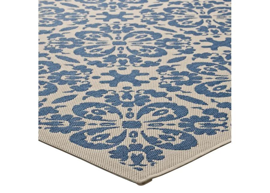 Ariana Vintage Floral Trellis 9x12 Indoor and Outdoor Area Rug