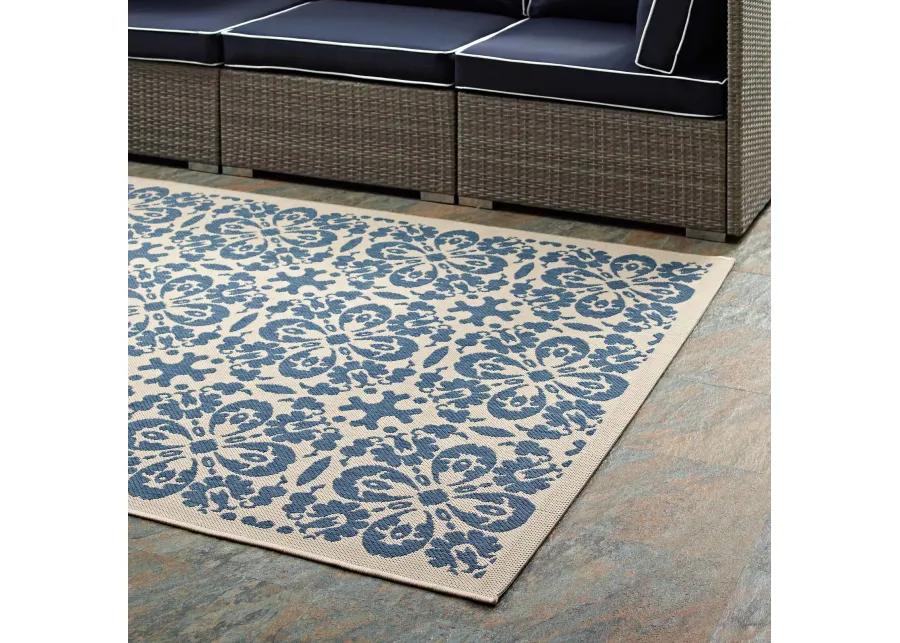 Ariana Vintage Floral Trellis 9x12 Indoor and Outdoor Area Rug