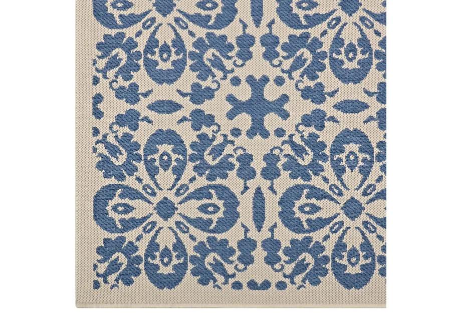 Ariana Vintage Floral Trellis 9x12 Indoor and Outdoor Area Rug