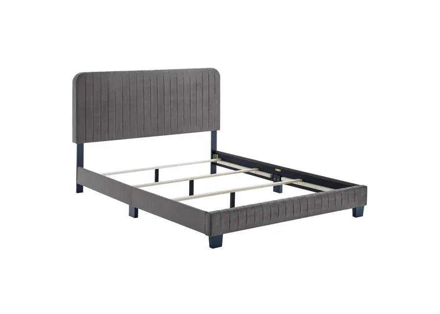 Celine Channel Tufted Performance Velvet Queen Bed