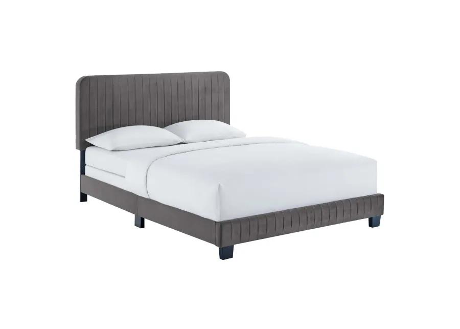 Celine Channel Tufted Performance Velvet Queen Bed