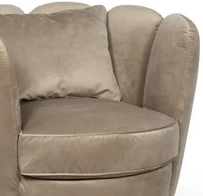 Cosmo Velvet Swivel Chair (Latte)