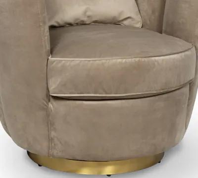 Cosmo Velvet Swivel Chair (Latte)