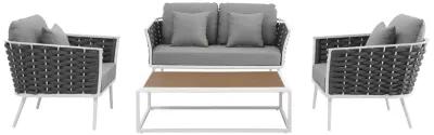 Stance 4 Piece Outdoor Patio Aluminum Sectional Sofa Set