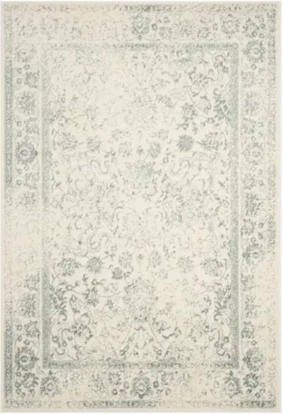 Adirondack Contemporary Ivory / Slate 2'-6" X 10' Powerloomed Rug