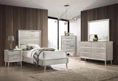 Ramon Twin Panel Bed Metallic Sterling