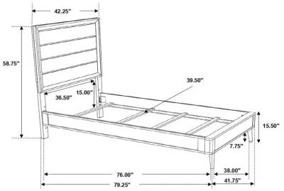 Ramon Twin Panel Bed Metallic Sterling