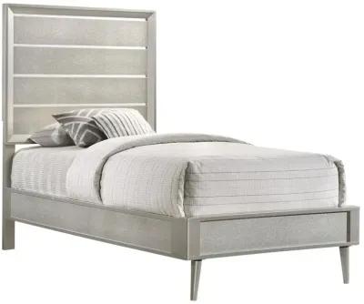 Ramon Twin Panel Bed Metallic Sterling