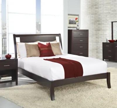 Nevis Full Size Low Profile Sleigh Bed in Espresso