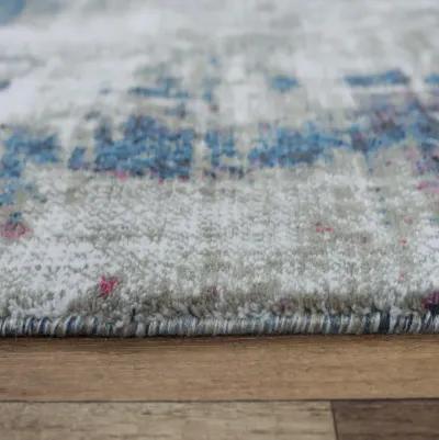 Signature Gray/Cream  Recycled Polyester 2'6" x 8' Runner Rug