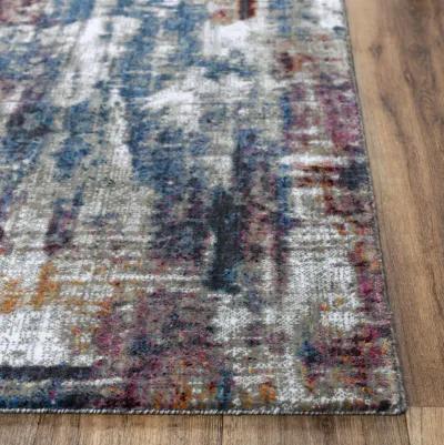 Signature Gray/Cream  Recycled Polyester 2'6" x 8' Runner Rug