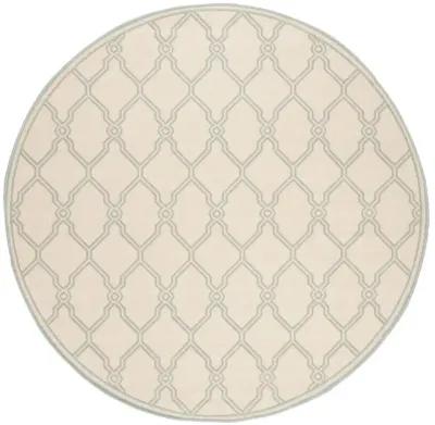 LINDEN 124 Collection LND124L-6R Cream / Aqua 6'-7" X 6'-7" Round