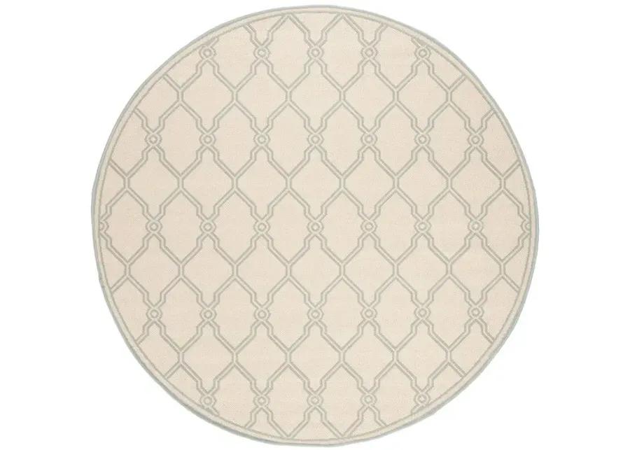 LINDEN 124 Collection LND124L-6R Cream / Aqua 6'-7" X 6'-7" Round