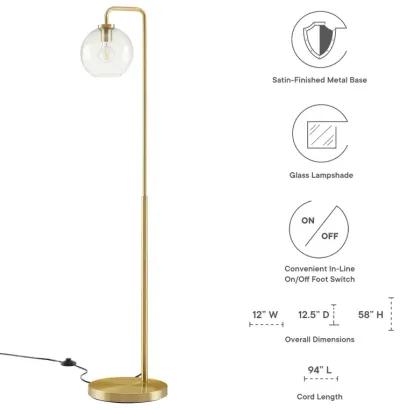 Silo Glass Globe Glass and Metal Floor Lamp