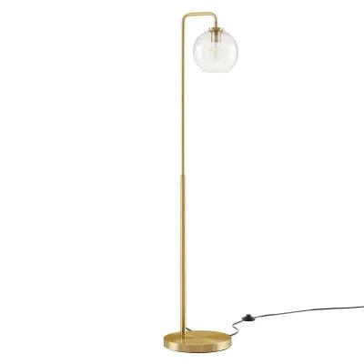 Silo Glass Globe Glass and Metal Floor Lamp