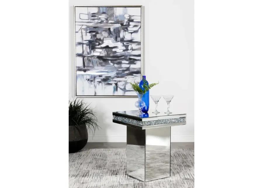 Elora Pedestal Square Top Accent Table Mirror