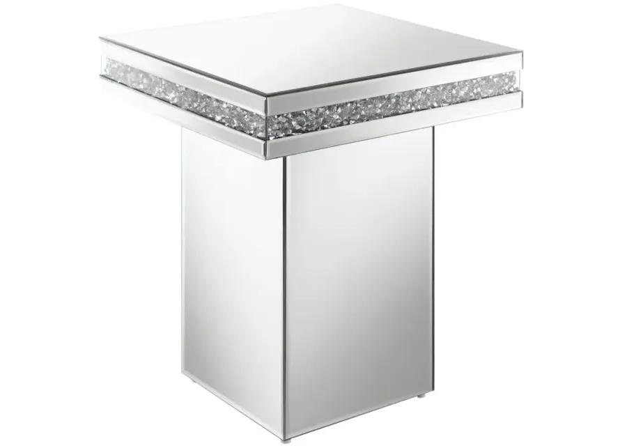 Elora Pedestal Square Top Accent Table Mirror