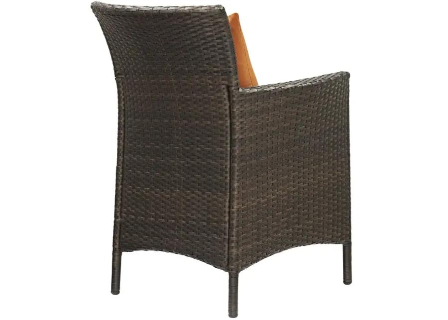 Conduit Outdoor Patio Wicker Rattan Dining Armchair