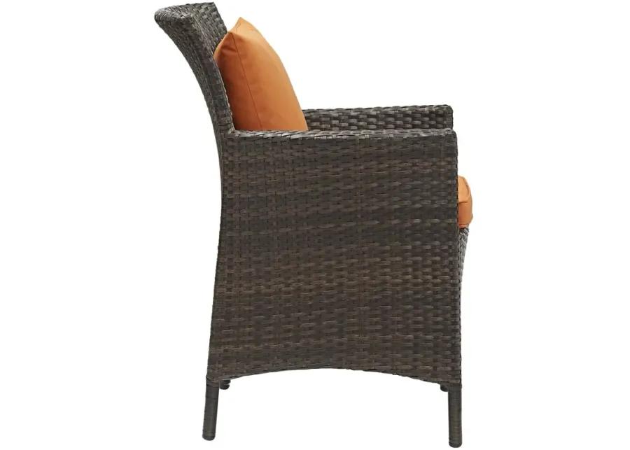 Conduit Outdoor Patio Wicker Rattan Dining Armchair