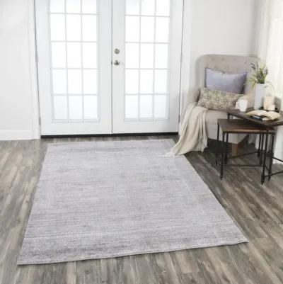 Grand Haven Light Gray Solid Wool/Tencel 9'x12' Rectangle Rug