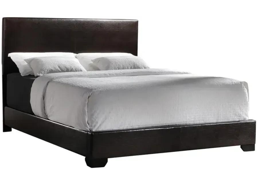 Conner Full Upholstered Panel Bed Dark Brown