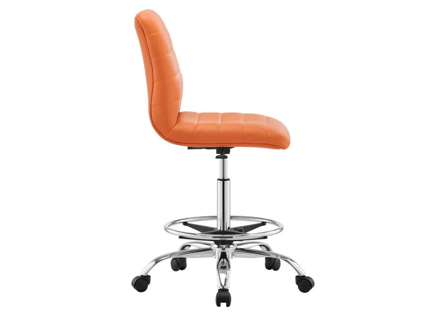 Ripple Armless Vegan Leather Drafting Chair