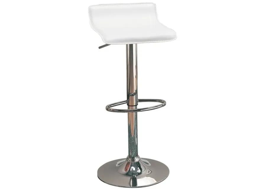 Bidwell 29" Upholstered Backless Adjustable Bar Stools White and Chrome (Set of 2)