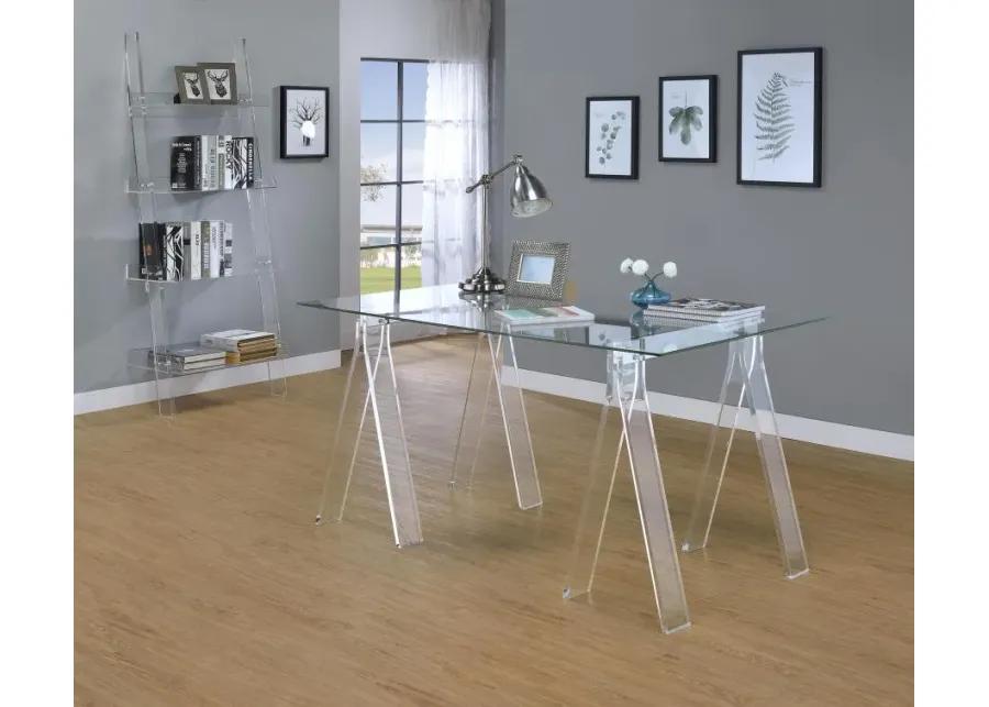 Alannah Writing Desk with Glass Top Clear