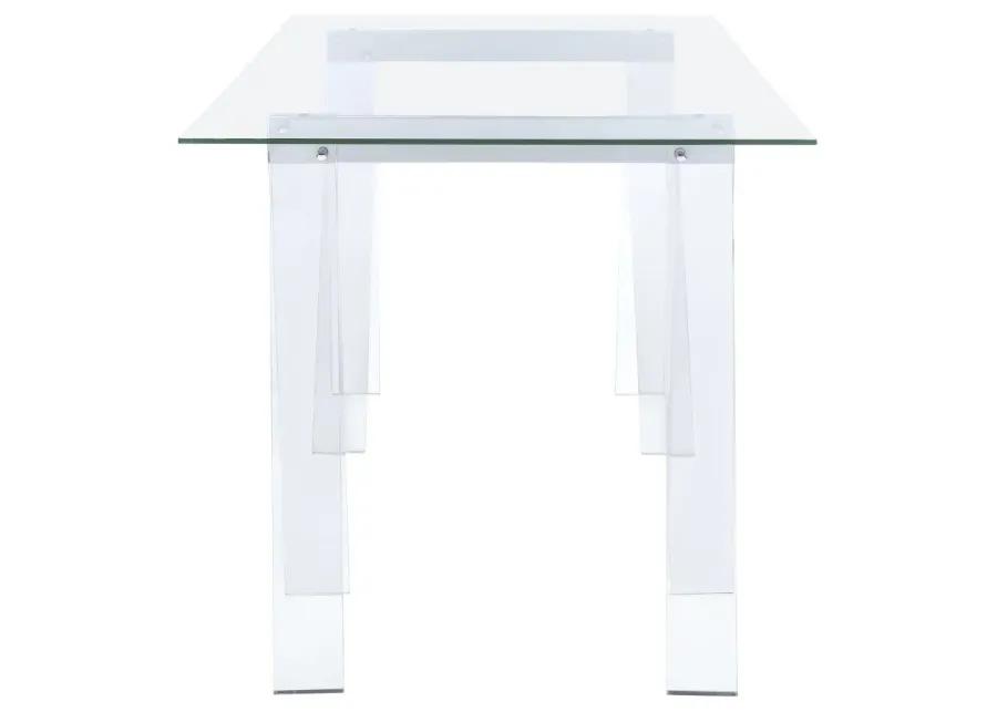 Alannah Writing Desk with Glass Top Clear