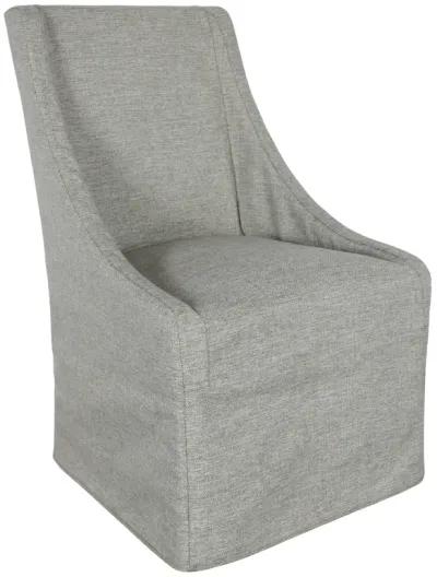 Warwick Upholstered Rolling Dining Chair in Gray