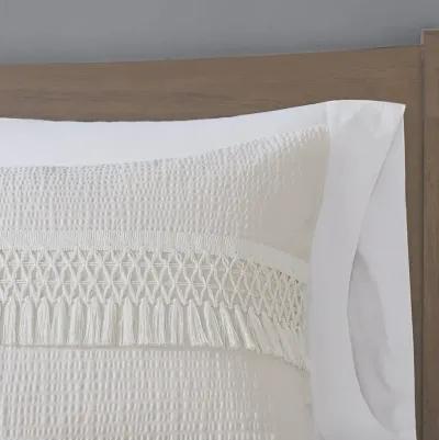 Madison Park Amaya Ivory 3 Piece Cotton Seersucker Comforter Set