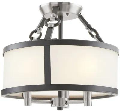 Armstrong Grove 13" Wide 3-Light Semi Flush Mount - Espresso