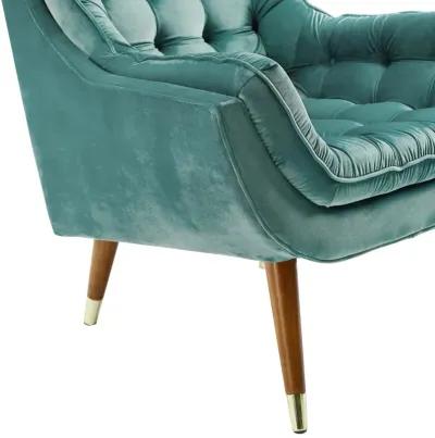 Suggest Button Tufted Performance Velvet Lounge Chair