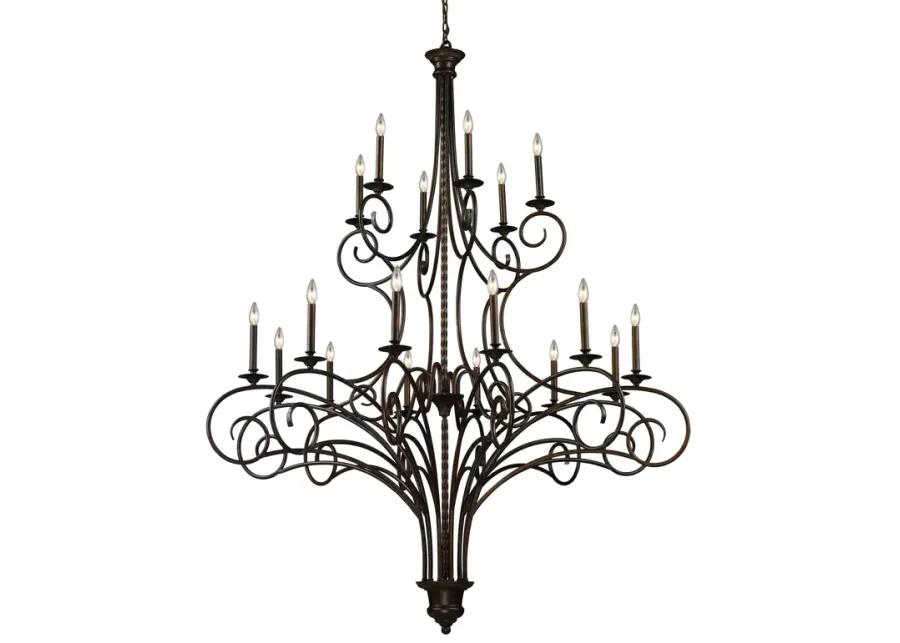 Gloucester 60" Wide 18-Light Chandelier - Weathered Bronze