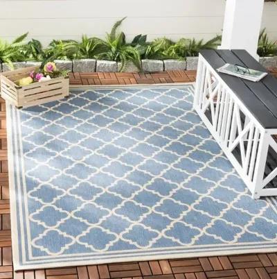 Safavieh BEACH HOUSE Collection BHS121M-5 Blue / Creme 5'-3" X 7'-6"