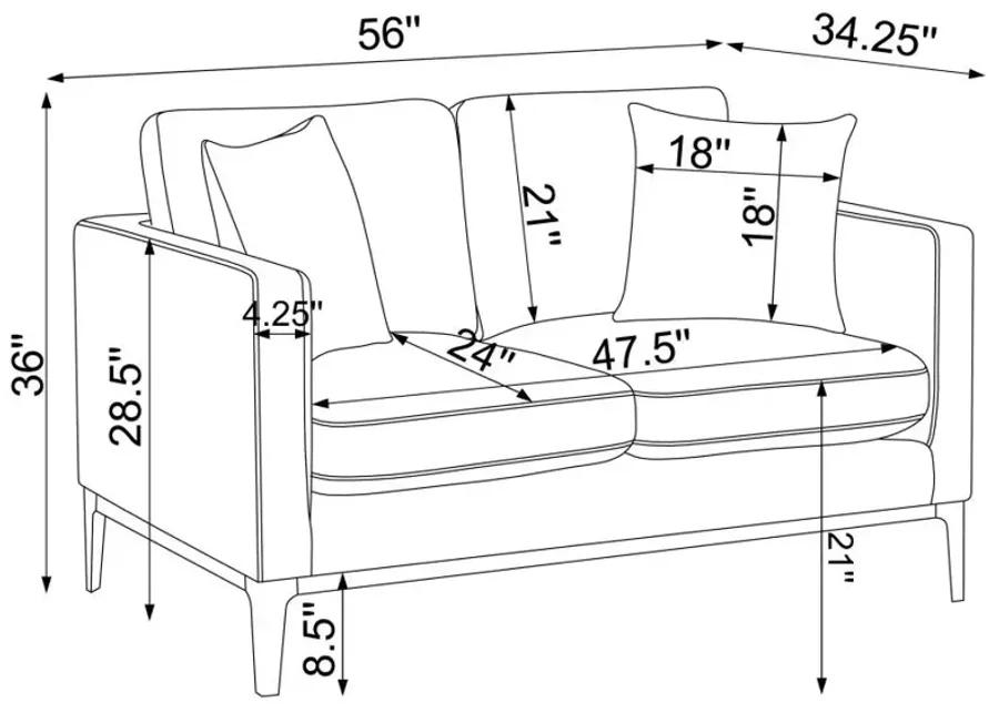 Apperson Cushioned Back Loveseat Light Grey