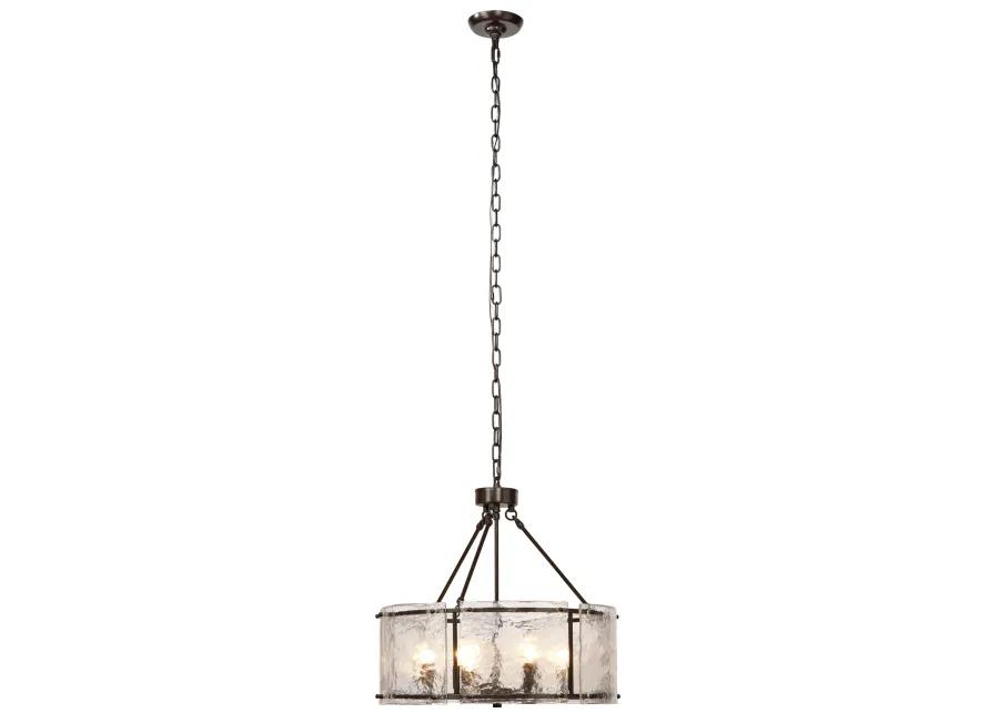 Glenn Large Round Metal Chandelier, Bronze